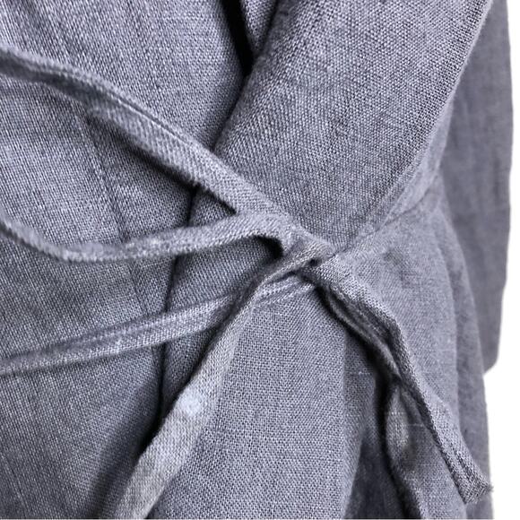 Milkit charcoal gray linen belted wrap nursing robe / cardigan size One Size - Picture 7 of 15